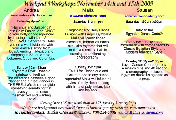 honolulu belly dance workshops